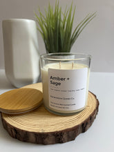 Load image into Gallery viewer, Amber + Sage Soy Coconut Wax Scented Candle 8.5 oz.