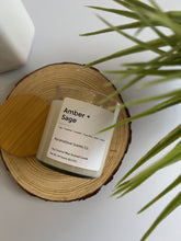 Load image into Gallery viewer, Amber + Sage Soy Coconut Wax Scented Candle 8.5 oz.