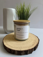Load image into Gallery viewer, Amber + Sage Soy Coconut Wax Scented Candle 8.5 oz.