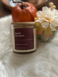 Apple Bourbon Scented Candle 8.5 oz. Coconut Soy Wax