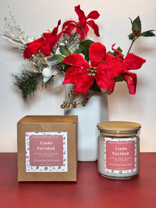 Linda Navidad Soy Coconut Wax Candle 8.5 oz.