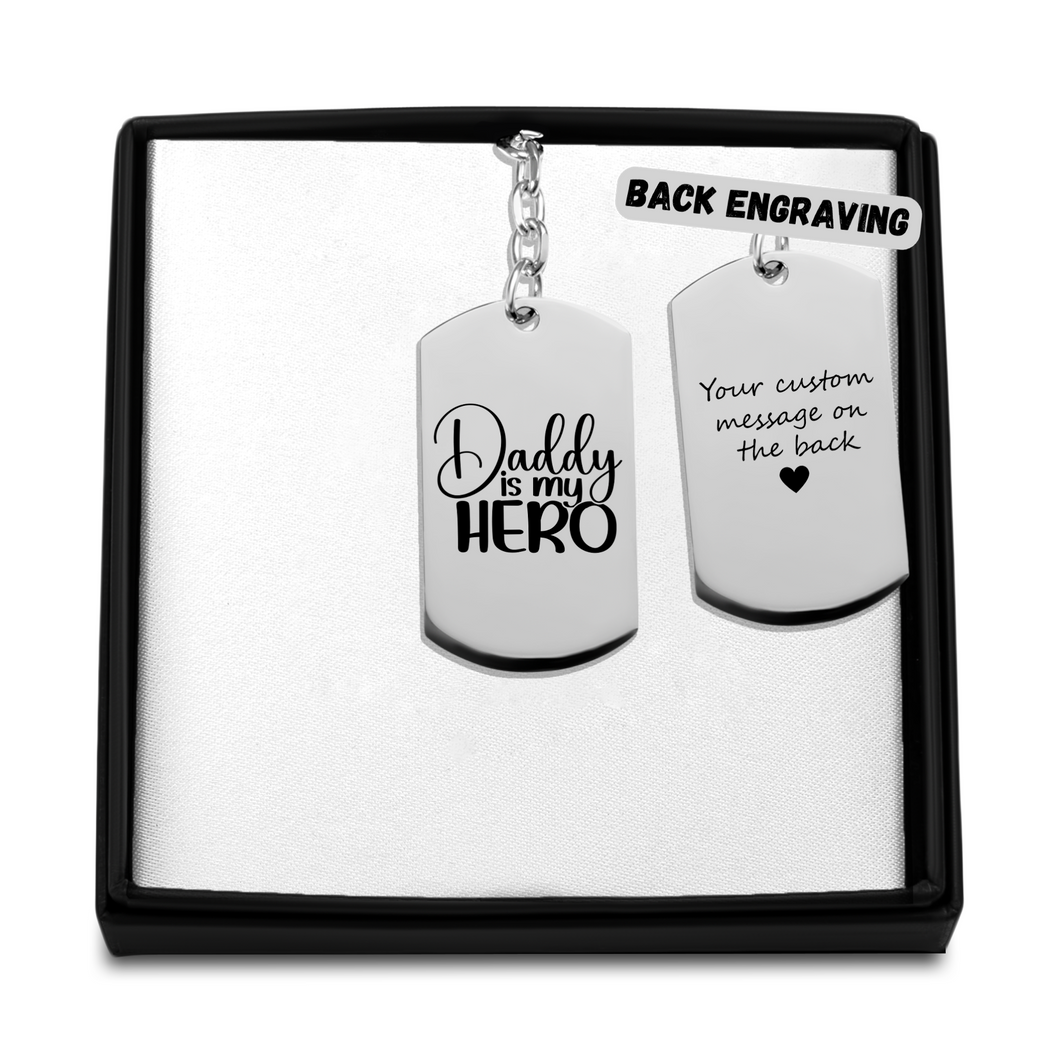 Daddy Is My Hero Keychain, Gift For Dad, Amazing Gift For Dad, Fathers Day 2024