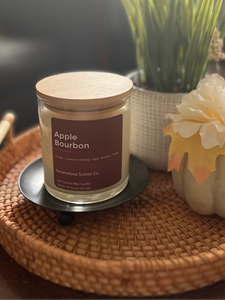 Apple Bourbon Scented Candle 8.5 oz. Coconut Soy Wax