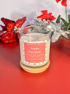 Linda Navidad Soy Coconut Wax Candle 8.5 oz.